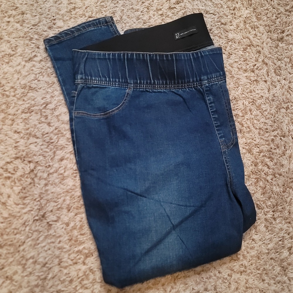New York & Company Jeggings Women 22W Dark Wash Pull On High Rise Skinny Stretch